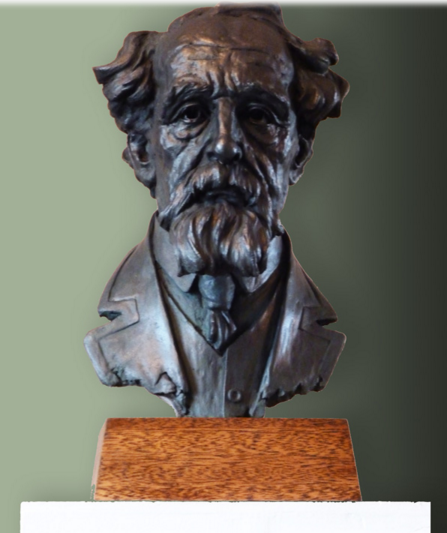 bust sculpture of Charles Dickens